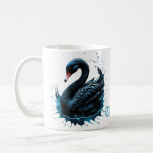 Eleganz in Bewegung, der schwarze Schwan, Kaffeetasse