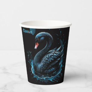 Eleganz in Bewegung, der schwarze Schwan, Pappbecher
