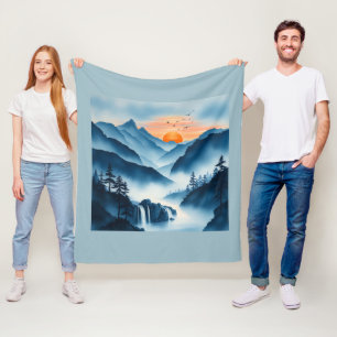 Eleganz in Blau Fleecedecke