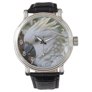 Eleganz in Weiß: Das majestätische Aussie Cockatoo Armbanduhr