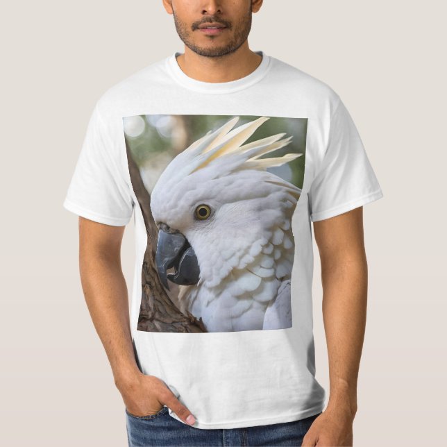 Eleganz in Weiß: Das majestätische Aussie Cockatoo T-Shirt (Vorderseite)