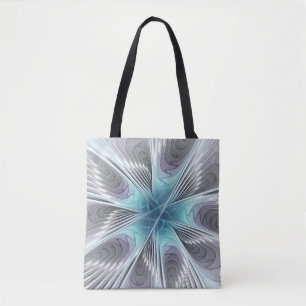 Eleganz Moderne Blau Grau Weiße Fractal Art Blume