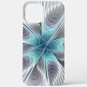 Eleganz moderne blaue graue weiße Fraktalkunst-Blu Case-Mate iPhone Hülle