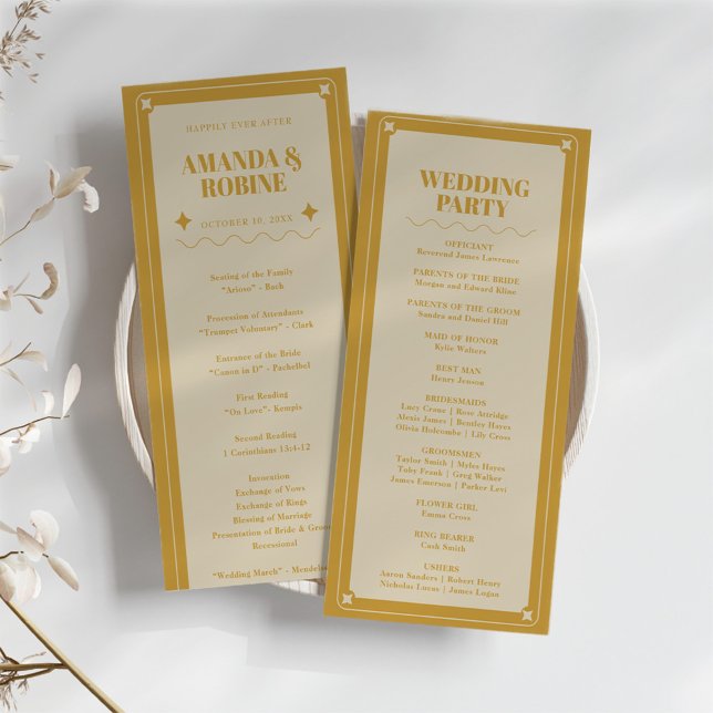 Eleganz Moderne Vintage-Hochzeitsprogramme (Von Creator hochgeladen)