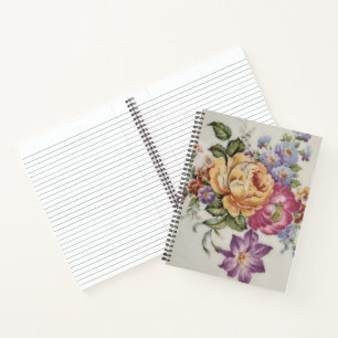 Eleganz: Porzellan Inspiriert Blumenbuch Notizbuch