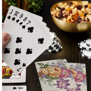 Eleganz: Porzellan-inspirierte florale Spielkarten