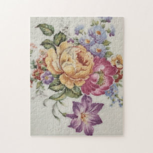 Eleganz: Porzellan-inspiriertes Blumenpuzzle Puzzle