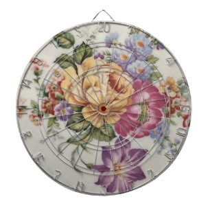 Eleganz: Porzellan-inspiriertes florales Dartboard Dartscheibe