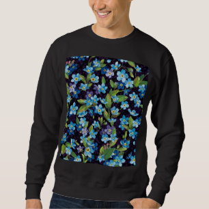 Eleganz Vergissmeinnicht Blumenmuster Sweatshirt