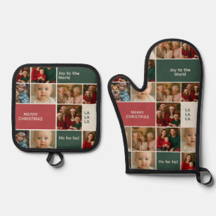 Eleganz WEIHNACHTSBILDER Collage Weihnachten Ofenhandschuh & Topflappen-Set