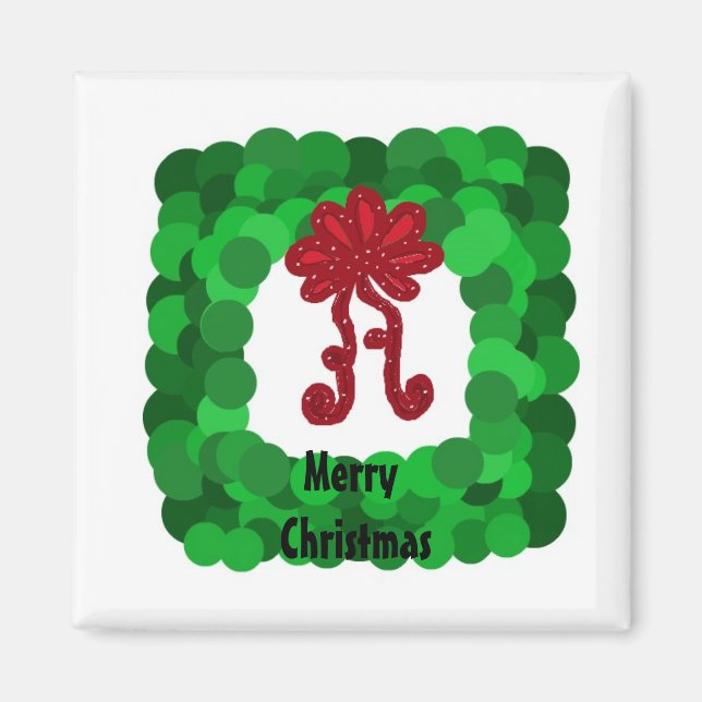 Eleganza Green Christmas Kranz Magnet (Vorne)