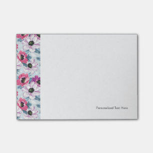 EleganzfarbBlumenmuster auf Blau Post-it Klebezettel