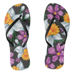 Eleganzmuster mit Narzissen-Blumen 2 Flip Flops