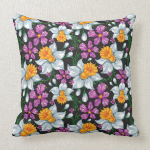 Eleganzmuster mit Narzissen-Blumen 2 Kissen