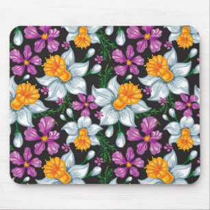 Eleganzmuster mit Narzissen-Blumen 2 Mousepad