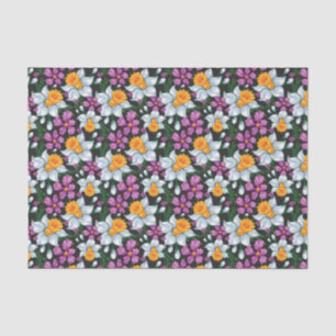 Eleganzmuster mit Narzissen-Blumen 2 Seidenpapier
