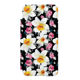 Eleganzmuster mit Narzissen-Blumen Incipio Watson™ iPhone 5 Geldbörsen Hülle