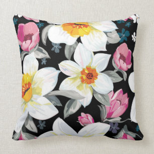 Eleganzmuster mit Narzissen-Blumen Kissen