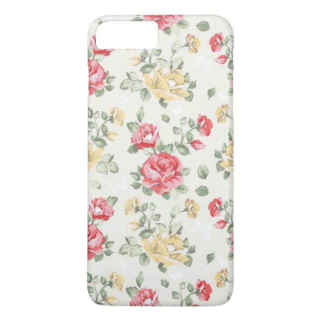 Eleganztapetenmuster der rosa Rosen Case-Mate iPhone Hülle (Rückseite)