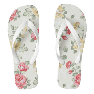 Eleganztapetenmuster der rosa Rosen Flip Flops