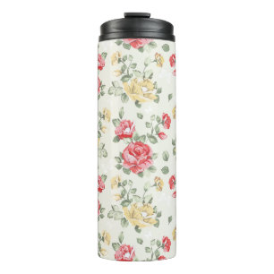 Eleganztapetenmuster der rosa Rosen Thermosbecher