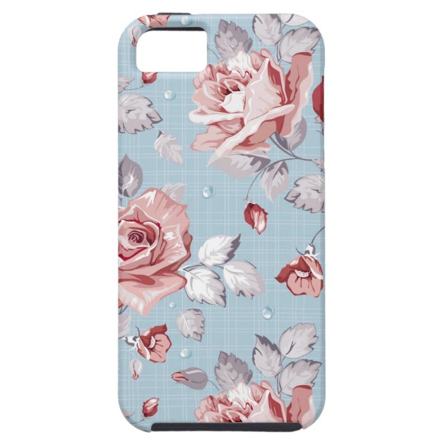 Eleganztapetenmuster von rosa Rosen 2 Case-Mate iPhone Hülle (Rückseite)