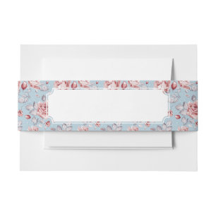 Eleganztapetenmuster von rosa Rosen 2 Einladungsbanderole