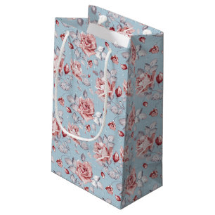 Eleganztapetenmuster von rosa Rosen 2 Kleine Geschenktüte
