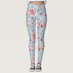 Eleganztapetenmuster von rosa Rosen 2 Leggings