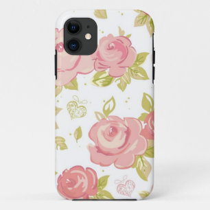 Eleganztapetenmuster von rosa Rosen 3 Case-Mate iPhone Hülle