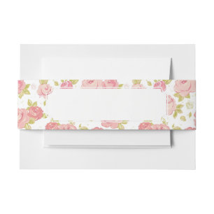Eleganztapetenmuster von rosa Rosen 3 Einladungsbanderole