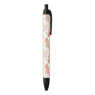 Eleganztapetenmuster von rosa Rosen 3 Kugelschreiber