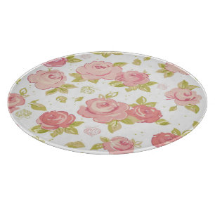Eleganztapetenmuster von rosa Rosen 3 Schneidebrett