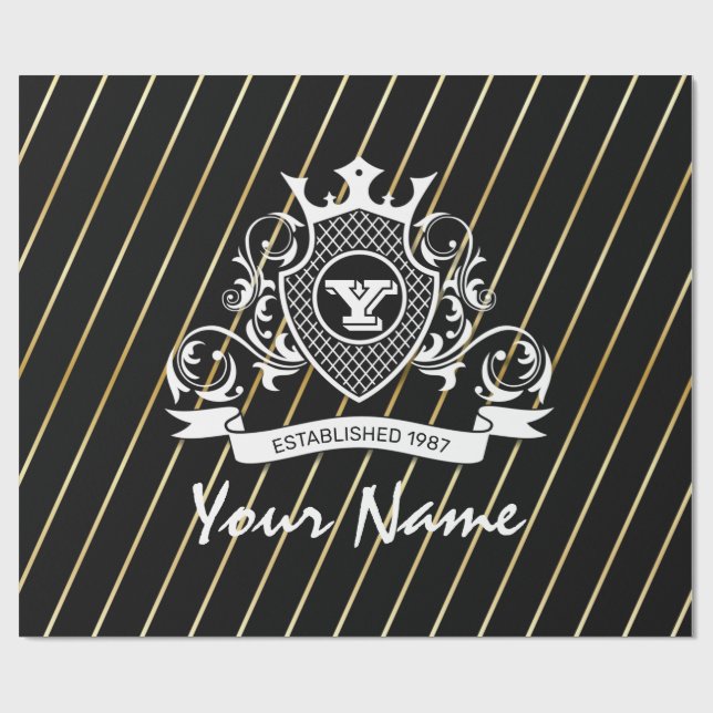 Elegenat White Monagram Packpapier (Flach)