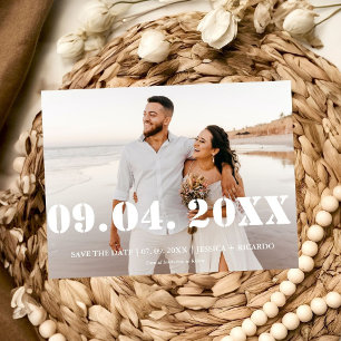 Elegent & Chic Bold Letter Wedding speichern Sie d Feiertagskarte