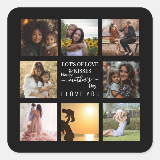 Elegent first mothers day quadratischer aufkleber (Vorderseite)