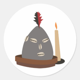 Elegua Statue Runder Aufkleber