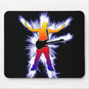 Elektrifizierende Bass-Spieler-Grafik Mousepad