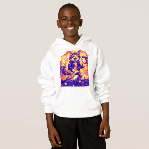 Elektrifizierende Rockstar-Katze spielt Gitarre Hoodie