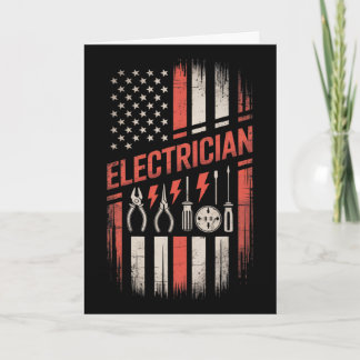 Elektriker Amerikanische Flagge Stolz 4. Juli Unab Karte