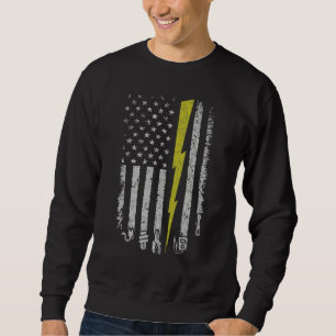 Elektriker Amerikanische US-Flagge Werkzeuge Für E Sweatshirt
