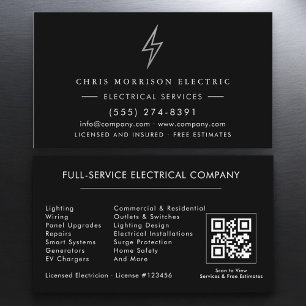 Elektriker – Black Silver Electrical Service Visitenkarte