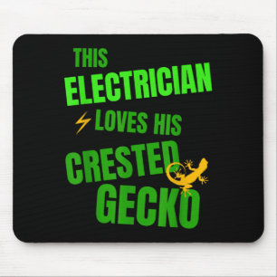 Elektriker Crested Gecko Liebhaber Lustige Reptili Mousepad