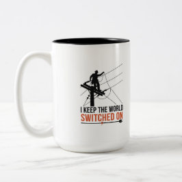 Elektriker-Dankeschön-Geschenk - Eingeschaltet  Zweifarbige Tasse