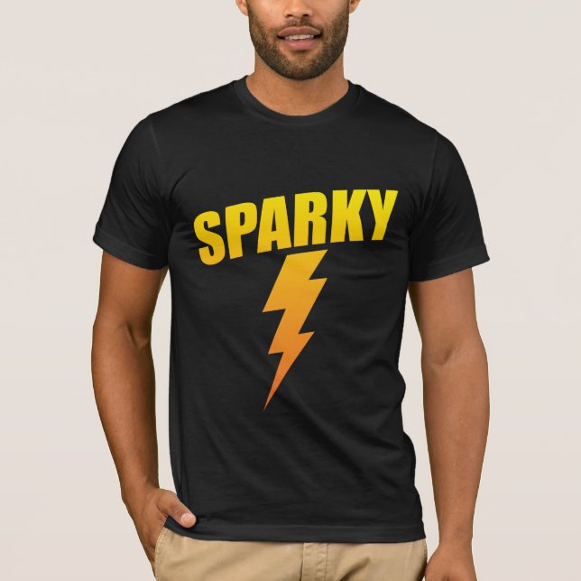Elektriker-Geschenk-lustiger Sparky Blitz-Bolzen T-Shirt (Vorderseite)