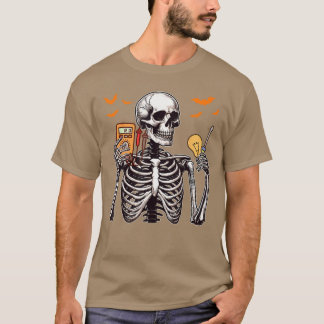 Elektriker Job Horror Skelett Halloweeneam Kostüm T-Shirt