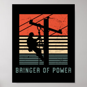 Elektriker Leitungsmonteur Bringer Der Macht Retro Poster