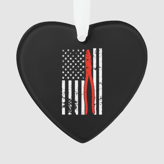 Elektriker mit US-Flagge Ornament (Vorderseite)