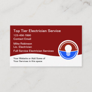 Elektriker Moderne Elektroservice Visitenkarte