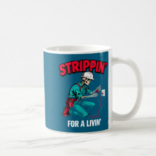 Elektriker N Für Ein Leben Retro-Skelett Vintage Kaffeetasse